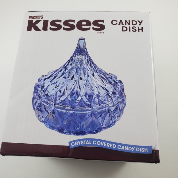Hershey’s Kisses Crystal Clear Covered Candy Dish Godinger 5" Iridescent Glass - Picture 4 of 7